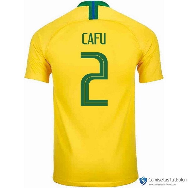 Camiseta Seleccion Brasil Primera equipo Cafu 2018 Amarillo
